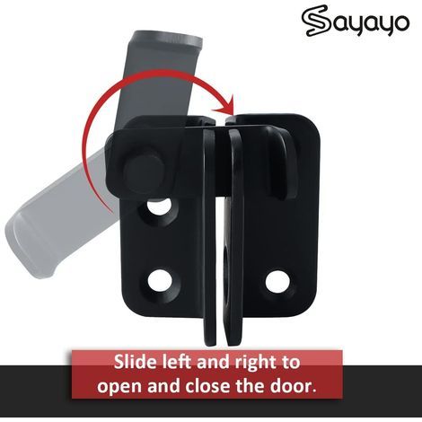 Verrou de porte, loquet, petit cadenas, fermeture à pression, acier inoxydable noir mat. (1/4)