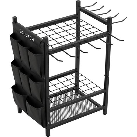 Kraken - Râtelier Porte-Outils 44x75x32 cm Chariot Porte-Outils de Jardin en Métal Noir (1/5)