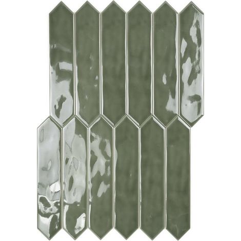 Carrelage Mur Ceramic Connection Green Brillante 5x25 cm