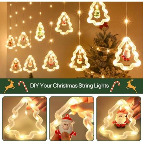 Rideau Lumineux Noël - - Guirlande Lumineuse - 100 LED - 8 Modes d'Éclairage - Étanche IP55 (1/4)