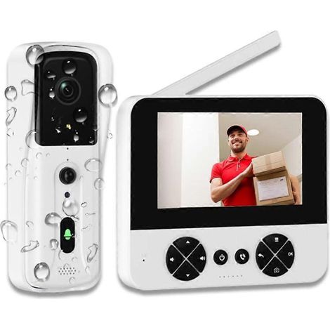 Sonnette vidéo sans Wi-Fi ni application, interphone vidéo bidirectionnel, détection de mouvement PIR-AquaForge (1/5)