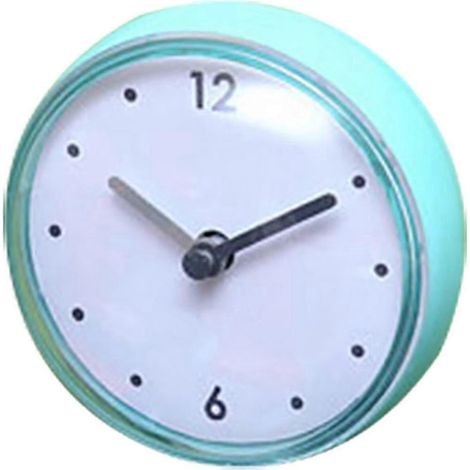 Wasserdichte Wanduhr mit Saugnapf für Bad und Küche, Duschuhr-Dekoration-Green
