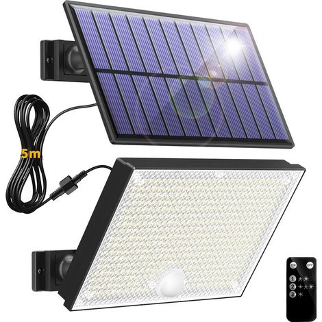 400 LED-Solar-Außenstrahler, 3 Modi, wasserdichter Bewegungsmelder, kaltweißes Licht, Solarleuchten für Sicherheit und Beleuchtung (1/5)