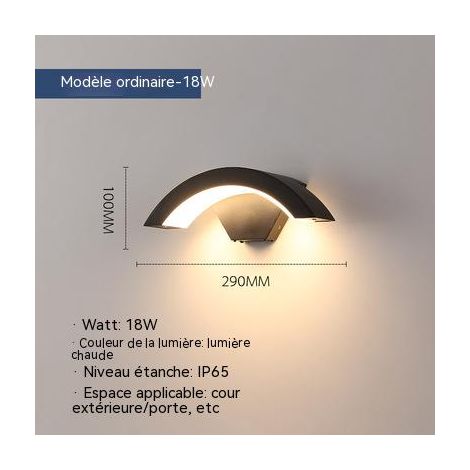 Applique Murale LED Exterieur avec Capteur de Mouvement, Gris Anthracite 5000k, Lampe Externe Aluminium Ip65, Lampe Exterieur Pour Villa Porche Passerelle Jardin Balcon Couloir (non inductif) MNS (1/3)