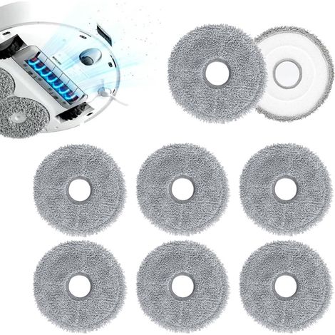 Alfombrillas para fregar - para Dreame X10 / S10 Plus / L10S Ultra - Alfombrillas - 13,5 x 13,5 cm - 8 unidades por paquete - Gris (1/5)