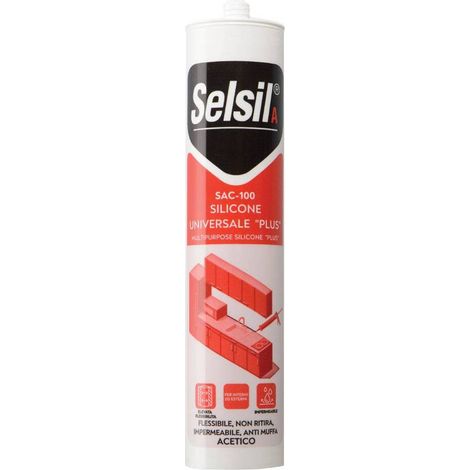 SILICONE ACETICO UNIVERSALE 'SAC 100' bianco ml 280 - (ral 9010)