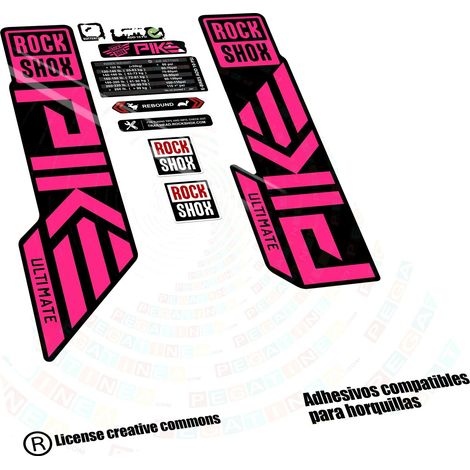 Pegatinas de vinilo resistente, diseños personalizables, color rosa neón. (1/2)