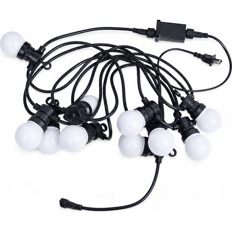Guirlande Lumineuse Solaire G50 Étanche, 20 Ampoules Globe Dépolies pour Jardin, Camping et Décoration Extérieure (1/5)