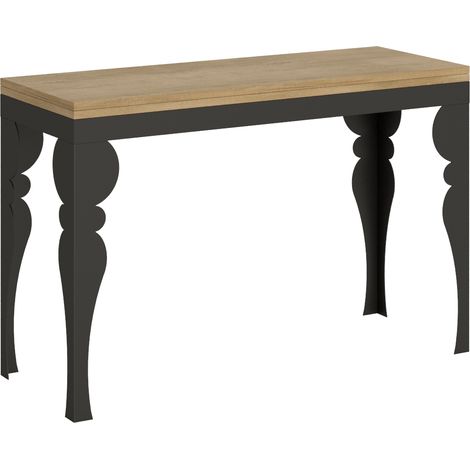 Tavolo "Pistoia" allungabile in legno per sala da pranzo -Allungabile fino 200x90 cm / Quercia (1/4)