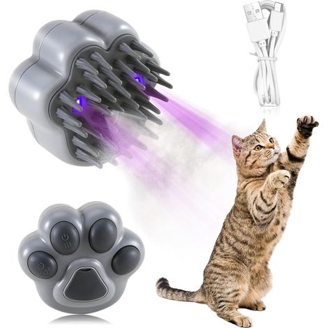 Brosse vapeur pour chat, brosse vapeur 3 en 1 pour animaux de compagnie avec rayons ultraviolets, brosse de massage nettoyante pour éliminer les poils morts et les nœuds