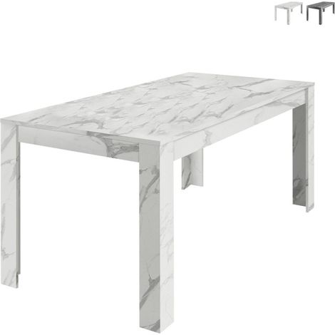 Esstisch 180x90cm modern Marmoroptik Excelsior - Weiß