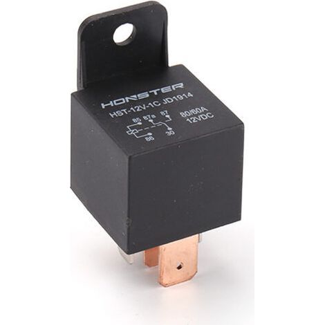 Relais automobile haute intensité 80 A 12 V à 5 broches avec support plastique + douille (1/4)