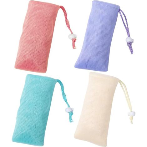 Mesh Soap Bags 4 Pieces Small Size Non Slip for Shower and