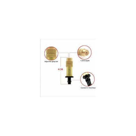Verstellbare Kupferzerstäubungsdüse 4/7 mm Kapillare, 10 Stück - Crezuo