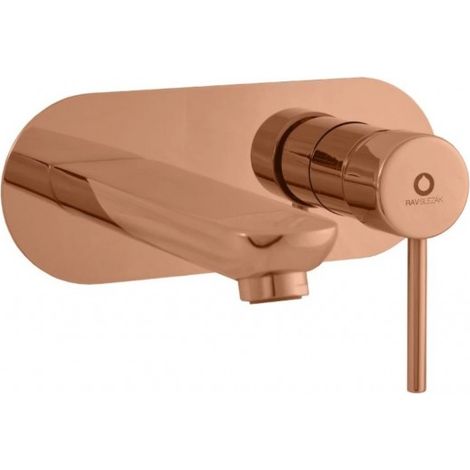 Mitigeur lavabo mural encastrable SEINA en laiton rose gold brossé (1/2)