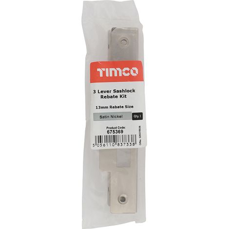 TIMCO 3 Lever Satin Nickel Mortice Sashlock Rebate Kit