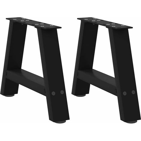 Patas para mesa de centro en forma de A (2 unidades), color negro, 30 x (30-31) cm, acero
