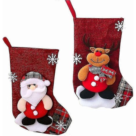 Große Weihnachtssocken zum Aufhängen, personalisierte Schneemann- und Rentier-Weihnachtsstrümpfe, Geschenktüte für Weihnachtsdekoration, Kamin (1/5)