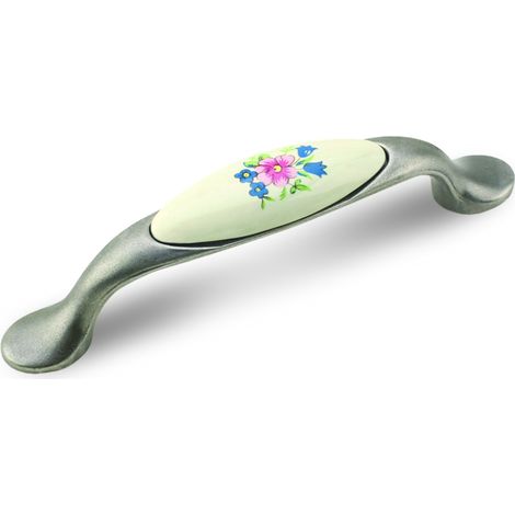 Mango UP19, níquel patinado, porcelana MLK-1, 96 mm (1/2)