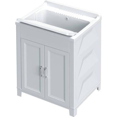 KIT LAVATOIO RESINA ANTIACIDO 60X50 CM BIANCO