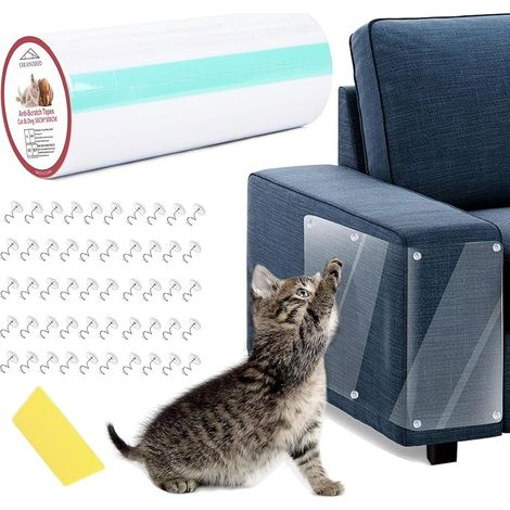 Nastro adesivo antigraffio per divano, adesivo cane per porta, per mobili, porte, pareti, tappeti, piani di lavoro, nastro scratch con chiodi avvitati(30cmx5m) (1/5)