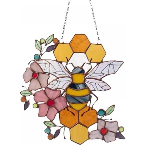 Ornement Murale Abeille - Acrylique Transparent - Décoration Solaire pour Fenêtre ou Mur - Style Champêtre - 1 Pièce (1/5)