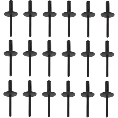 Rivets aveugles fixation pare-chocs véhicule clips moulure plastique passage roue garde-boue trou 6 mm noir 51717002953 (1/5)