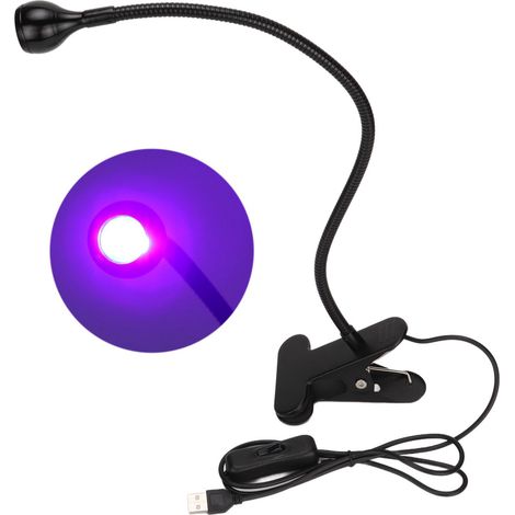 Lampe de durcissement UV 3W 5V, lampe à colle UV durable avec pince, alimentation USB, outil de réparation pour téléphone portable (1/5)