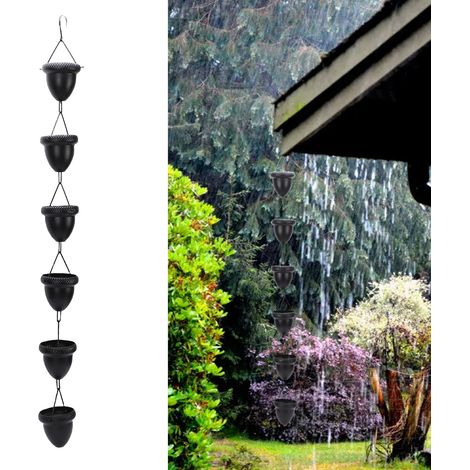 Chaîne de pluie décorative en fer, motif gland, 1 m de long, idéale pour porche, balcon, cour ou jardin. (1/5)