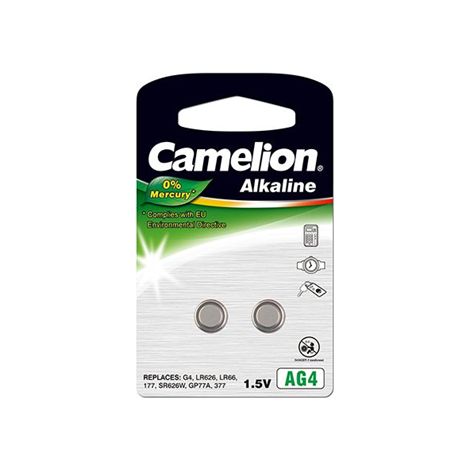 Camelion AG4/LR66/LR626/377 Pila alcalina de botón 2 unidades (1/2)