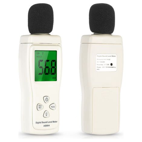 Numérique Sonomètre, Testeur de Décibels Numérique, Décibelmètre Professionnel 30-130dBA, Données Minimum/Maximum, Pile Faible, Écran LCD Rétro-éclairé, Arrêt Automatique, pour Maison Bureau L'usine (1/5)