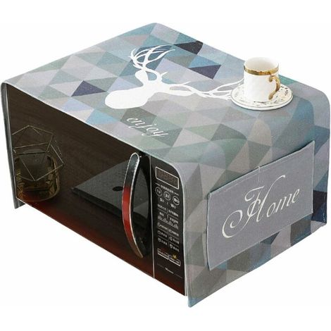 Housse anti-poussière pour four à micro-ondes - Protecteur de machine à coton anti-poussière, housse décorative pour appareils de cuisine avec poches de rangement latérales (1/5)