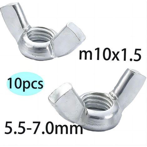 10 Stück M10 Flügelmuttern aus Edelstahl, für Schrauben, für den Innen- und Außenbereich (1/5)