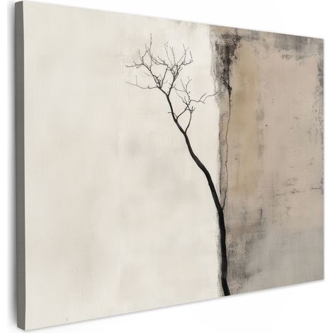 TABLEAU SUR TOILE Wabi sabi - Plante - Beige Décoration Murale 40x30 cm