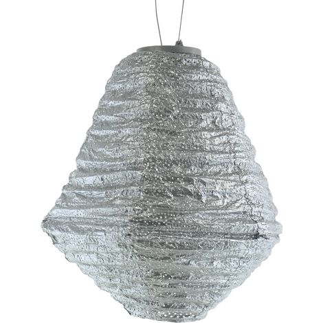 LUMIZ Lampion Solarlampe Can Marrakesh Silver silberfarben Ø 30 cm - Tyvek® (1/5)