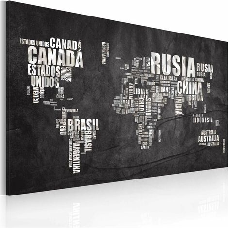 Tableau carte du monde en français - 90 x 60 cm (1/3)