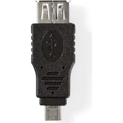 Adattatore usb micro b usb 20 usb micro b maschio usb a femmina 480 mbps nichelato pvc nero blister