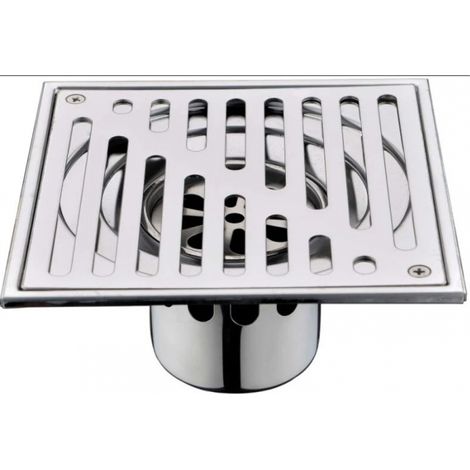 Siphon de Sol en Acier Inoxydable Anti-Odeur carré de Salle de Bain déchets Gate Égouttoir de Douche avec Grande Calibre, 150 150mm (1/5)