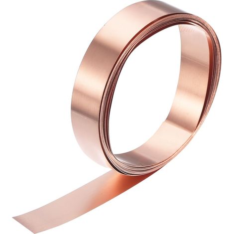 Rouleau de Feuille de Cuivre 2000mm x 10mm x 0,1mm, Bande de Cuivre Naturel à 99,9% Feuille de Métal en Cuivre pour Projets de Bricolage Électrique (Plusieurs Tailles) (1/5)