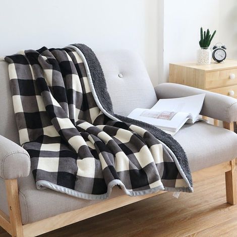 Manta a cuadros, ideal para sofás, manta de forro polar ultrasuave para niños y adultos, 127 x 152 cm. (1/4)