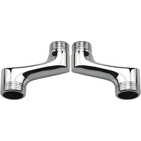 Raccord de Douche Coudé en Laiton Chromé, Réducteur Excentré Mural 1/2" x 3/4" avec Bras Pivotant Réglable