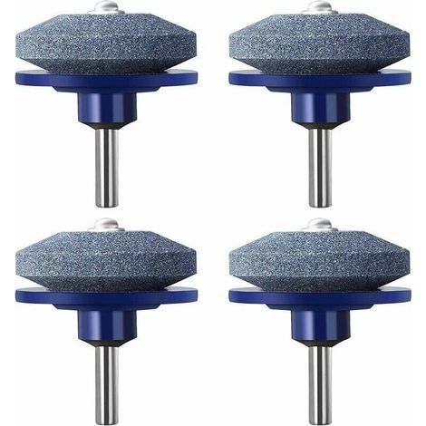 Sharpener, Pack of 4 Rotary Blades for Lawn Mower, Garden Tool, Handheld Electric Drill Sharpening Stone - (1/5)