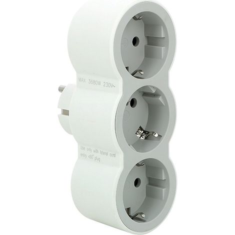 Ciabatta elettrica legrand 694518/ 3 prese/ bianco e grigio
