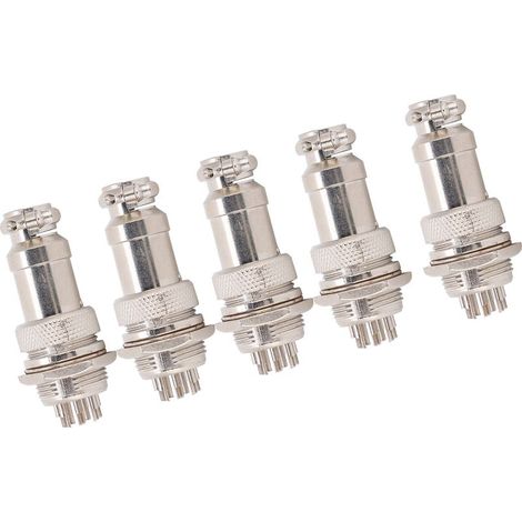 5 Pièces Connecteur GX16-8 Aviation Mâle-Femelle pour Panneau Alimentation en Métal, 16mm 8 Broches 450V (1/5)