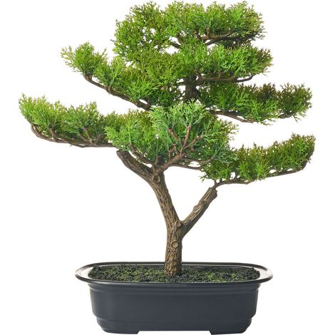 Pianta artificiale in vaso Bonsai di pino per interni Decorazione in plastica 37 cm Pine