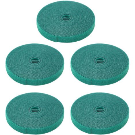 Confezione da 5 rotoli di cinghie di supporto per piante riutilizzabili con chiusura a strappo, cinghie di sostegno per giardino. (1/5)