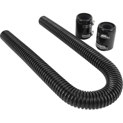 Kit di tubi flessibili per radiatore in acciaio inox, 91 cm (36 pollici), con fascette in alluminio ricavate dal pieno, tubo flessibile universale per acqua di raffreddamento, nero. (1/4)