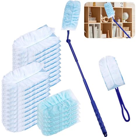 25 Piece Duster Refill Kit with 1 Handle and 1 Telescopic Pole, Duster Refills for Cleaning Dust, Dirt, Hair Dead Angles, Sanitary (1/5)