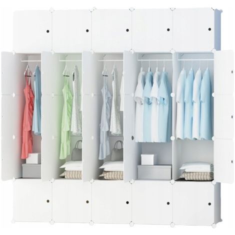 Kleiderschrank Weiß Modularer 183x183x47 Cm (1/3)
