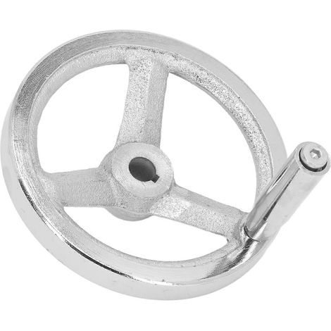 Volant à 3 branches avec poignée rotative, en fonte, rond, pour tour, fraiseuse et rectifieuse, 12 x 125 mm (1/5)